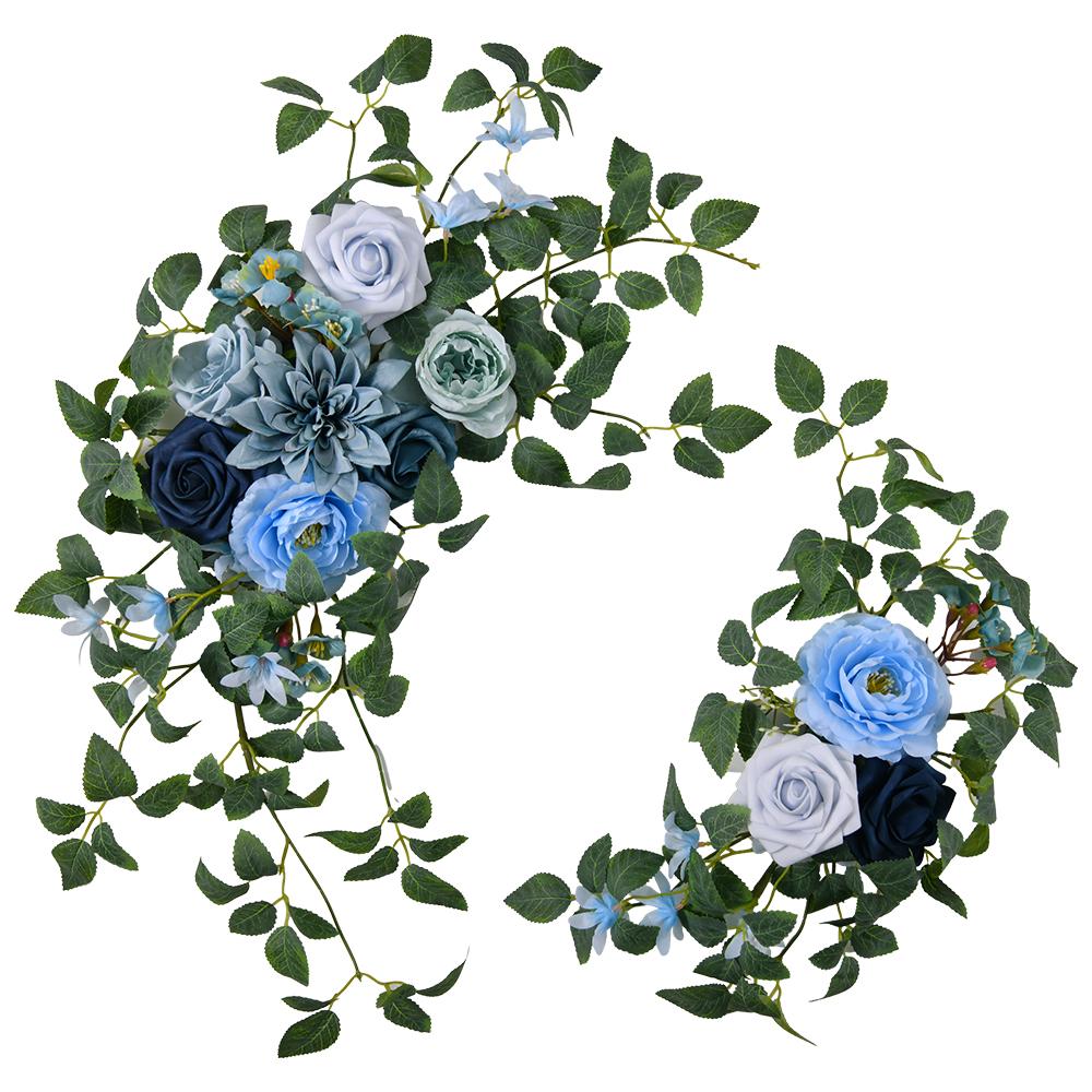 Wedding decor (pack of 2) Welcome Sign Flower Backdrop Garland For Ceremony Reception Wall Easel Outdoor Board Head Table Decor