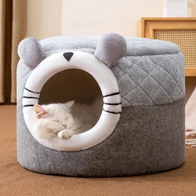 Casa Calda per Gatti Cani da Interno Tenda Morbida per Animali Domestici Letto a Grotta Cuccia per Gatti per Sonno Profondo con Cuscino Rimovibile per Gattino Cucciolo Letto Confortevole