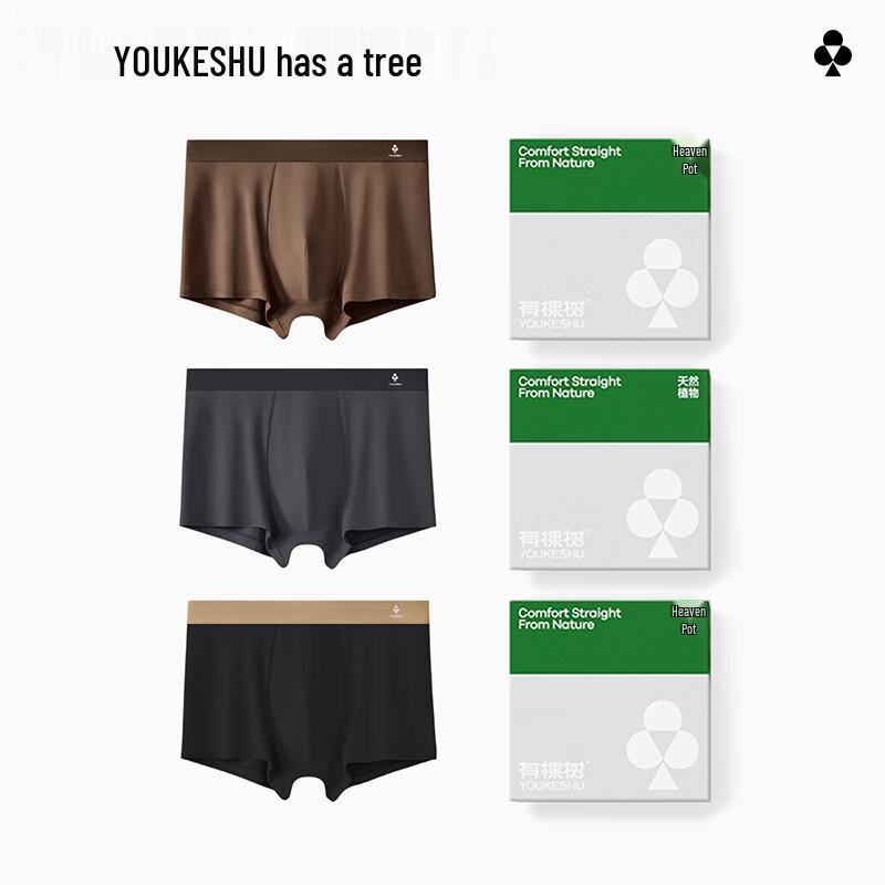 Youkeshu Men's Antibacterial Cotton Boxer Briefs