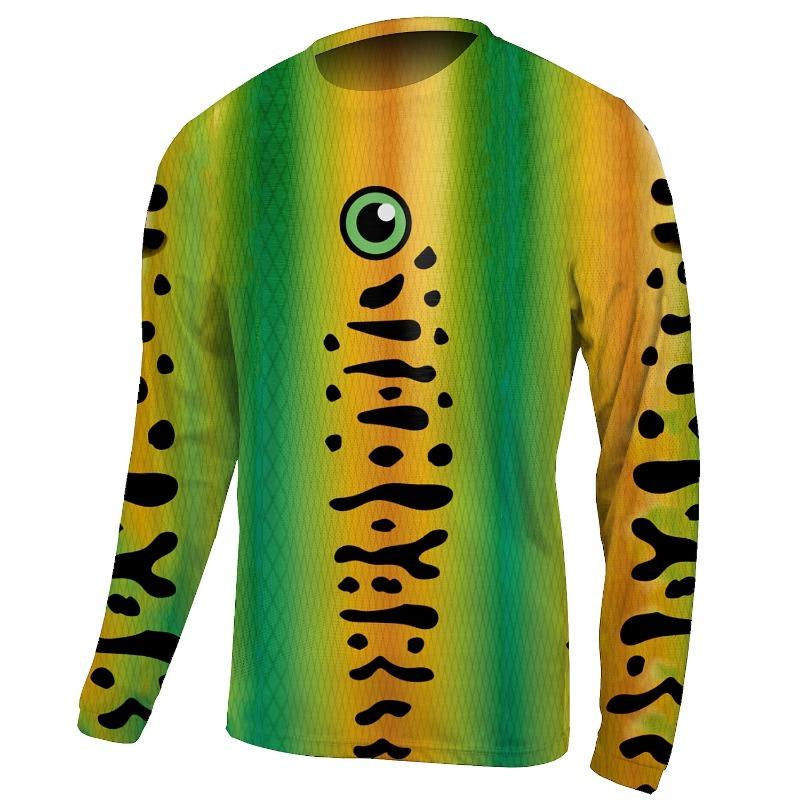 Men's Fishing Shirt Outdoor Long Sleeved UV Protection Breathable Quick Dry Lightweight Sweat Wicking Tops Spring Summer Fishing