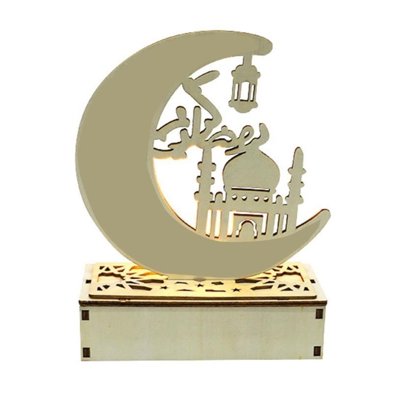EID Mubaraks Ornament Moon LED Light Ramadans Decoration for Home Islamic Muslims Party Decoration Kareem Eid Gift