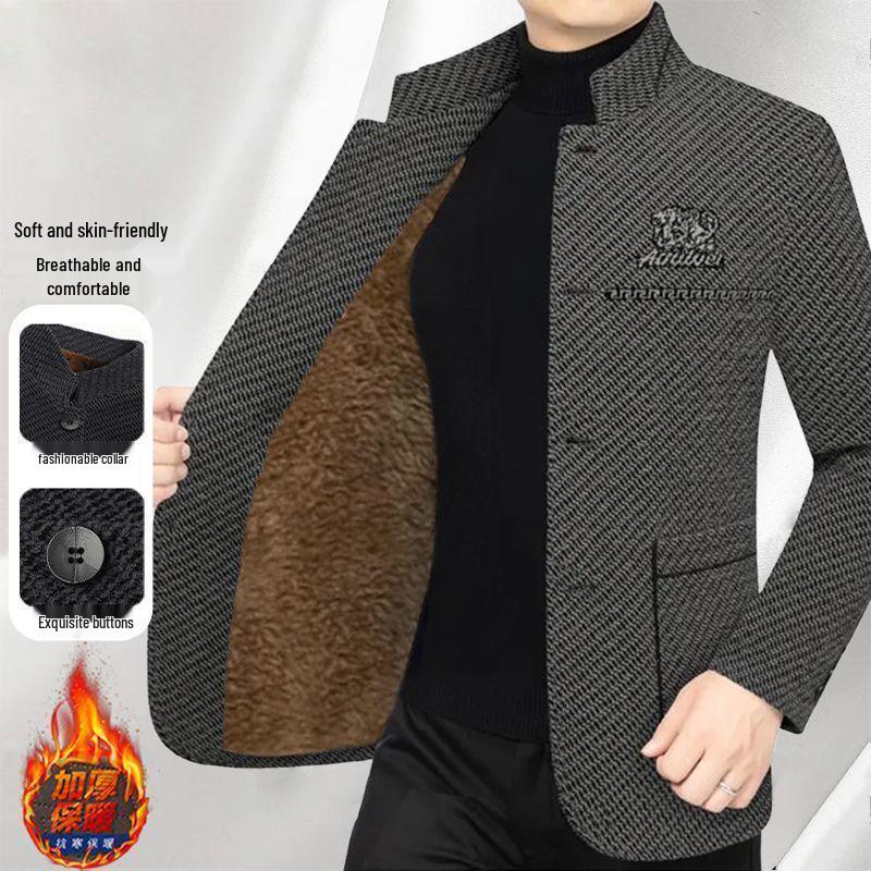 

Men s Winter Plus Velvet Korean-Style Wool Jacket – Trendy, Casual, and Versatile Fashion Coat. 4XL кавовий