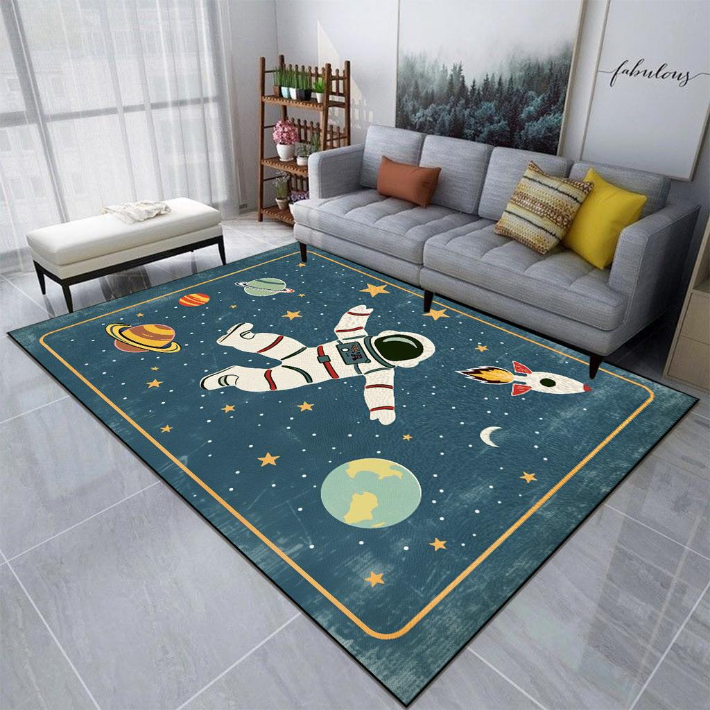 Spaceman Animation Carpet for Living Room Ins Children's Room Large Size Soft Rugs Cute Style Non-slip Washable MAT Customizable