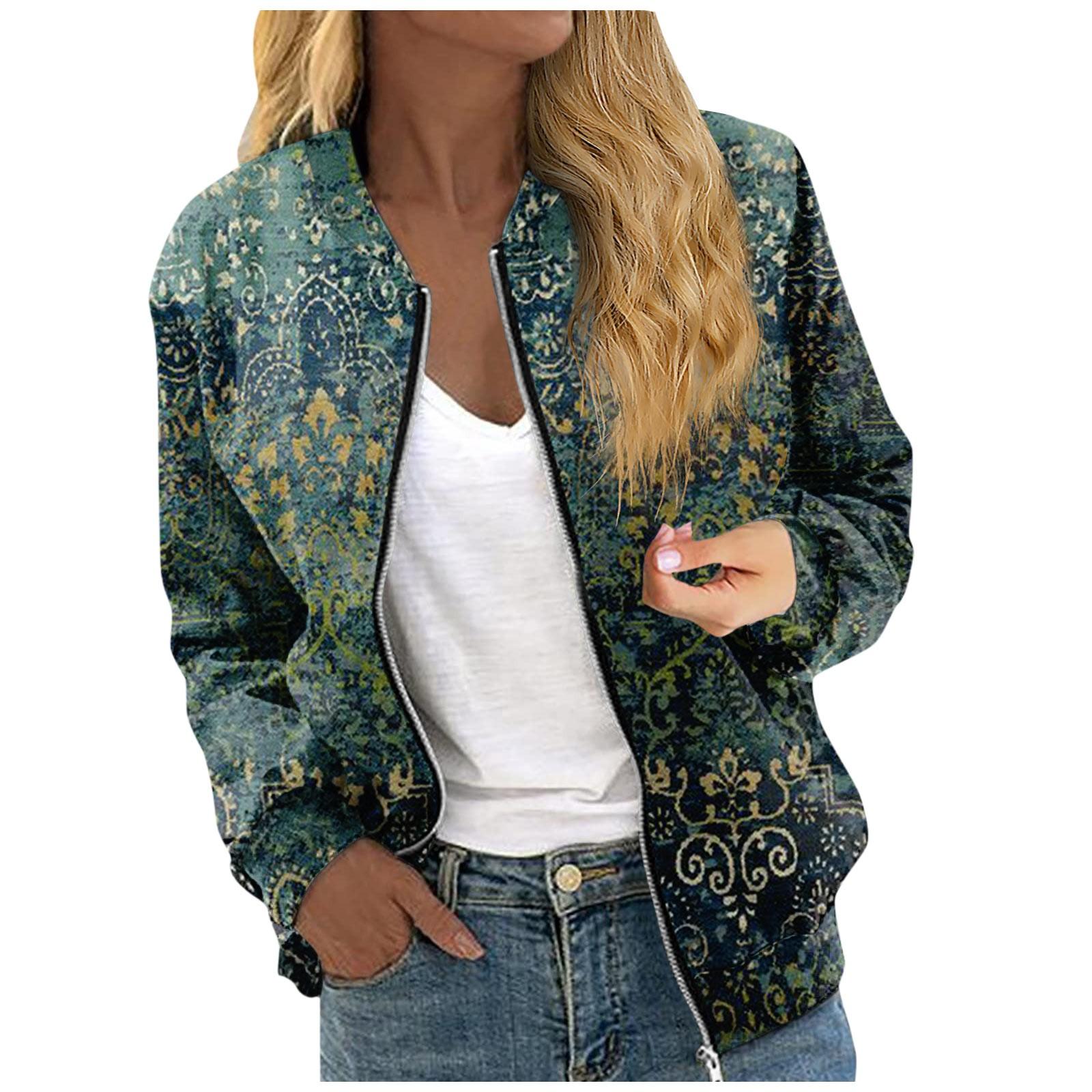 

Куртки для женщин, легкие укороченные куртки с длинным рукавом на молнии, модная верхняя одежда с принтом, повседневные стеганые куртки с карманами XL