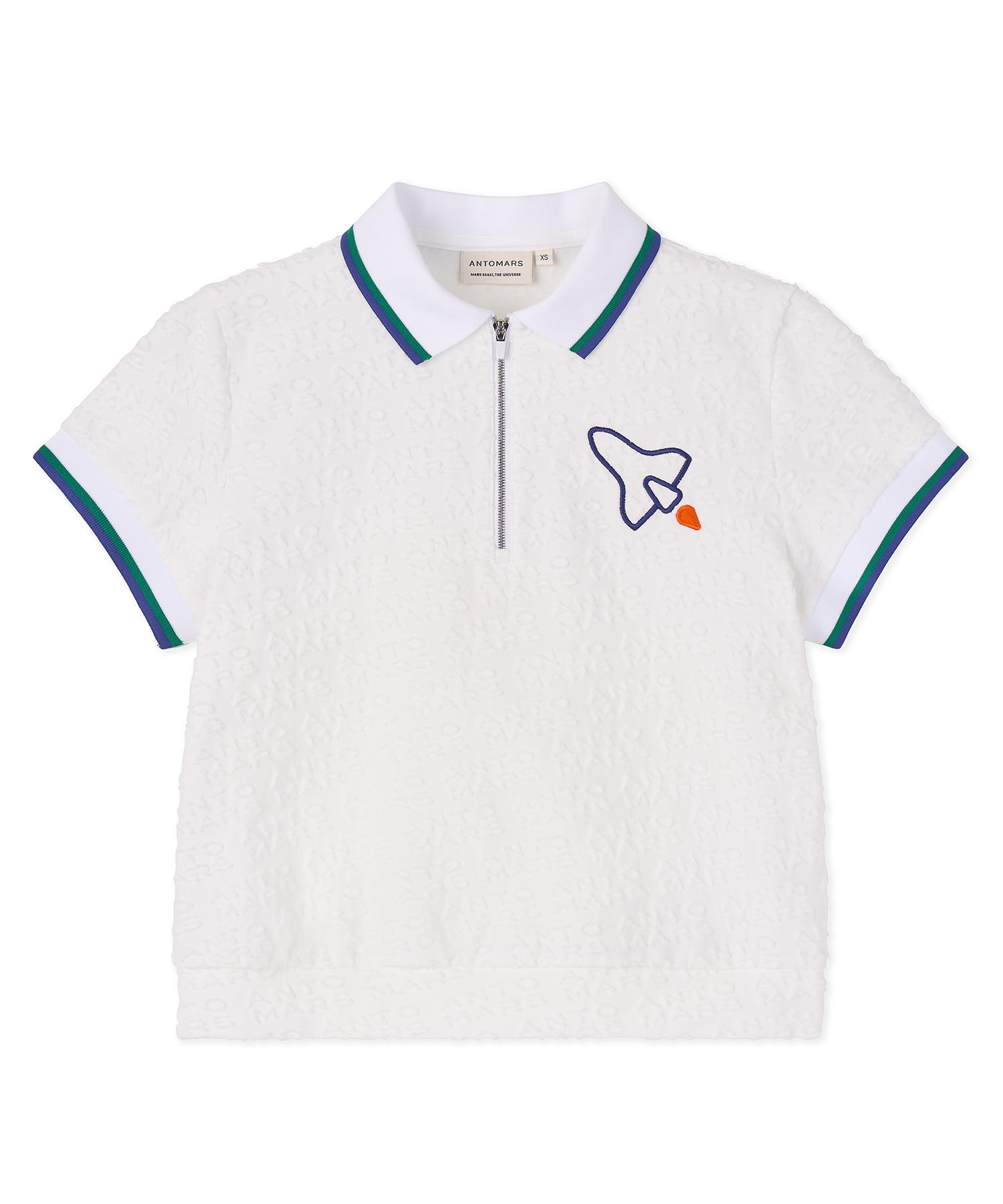 Antomas Terry Logo Jacquard Half-Zip Polo Women S - White Xs