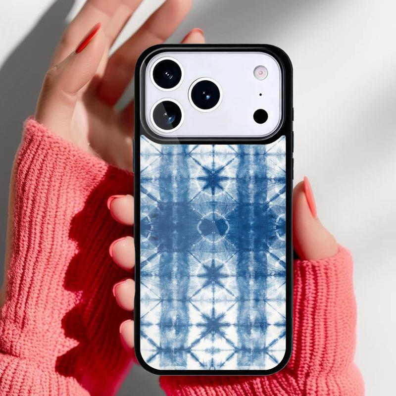 Blaues Tie-Dye Handyhülle für iPhone 17 16 15 14 13 Pro Max Rückabdeckung für 12 11 Pro Hülle