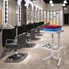 2-Tier Mobile Beauty Hairdressing Cart, Stainless Steel Rolling Utility Organizer for Salon Styling Supplies, 11lbs Capacity