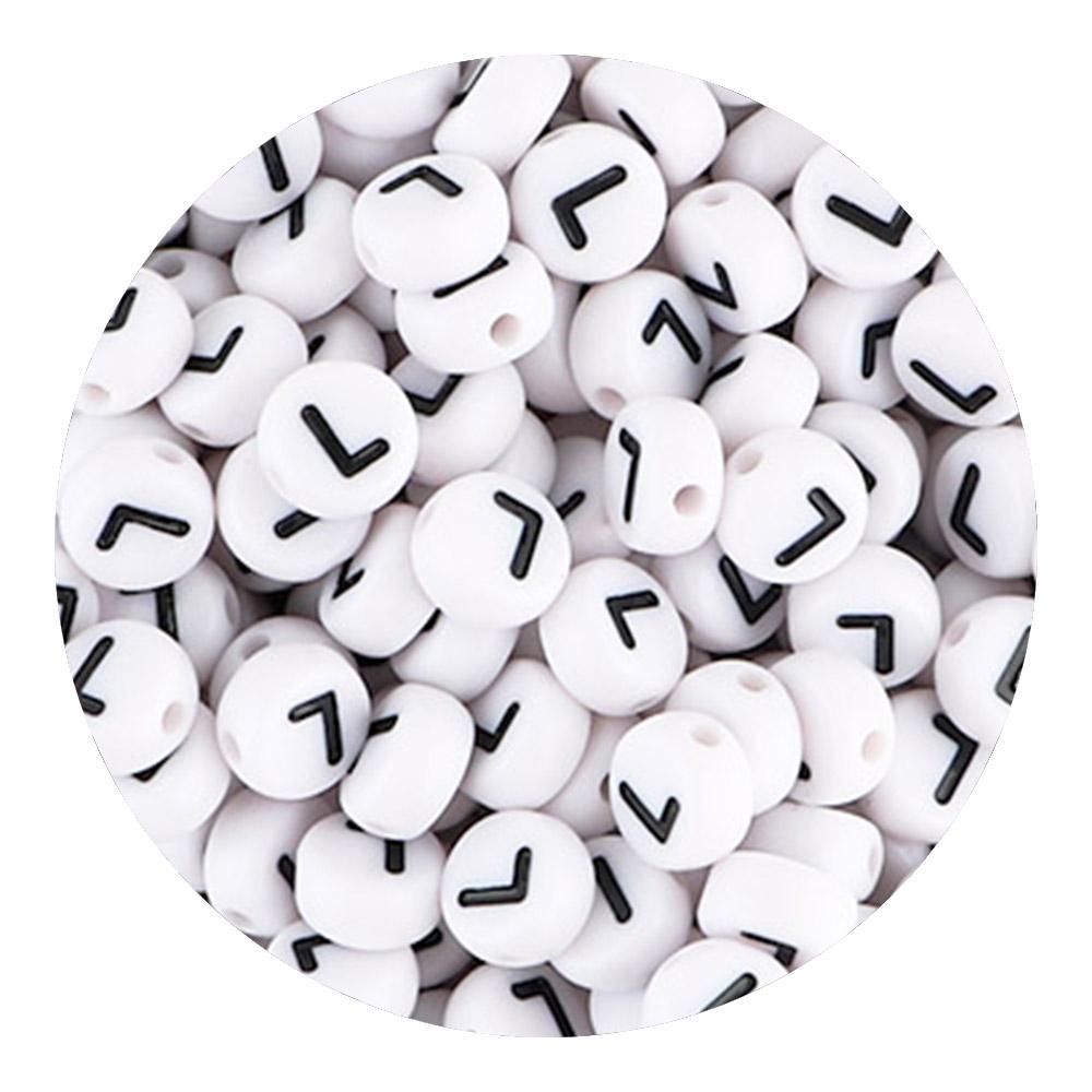 50/100/200pcs/Lot 7x4mm White A-Z Round Alphabet Acrylic Letters Beads Loose Spacer For Jewelry Making DIY Bracelet Accessories