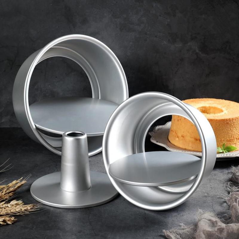 Round Middle Hole Chiffon Cake Toast Bread Pan Removable Bottom Hollow Chimney Mold Diy Baking Tools Bake Model Bread Box