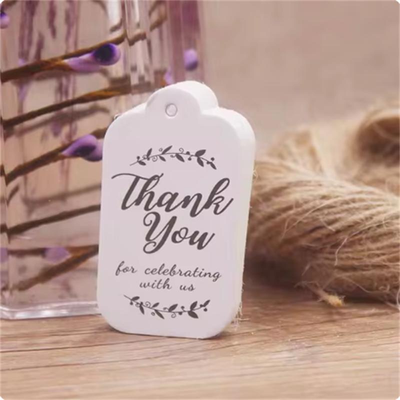 100PCS 20 meter rope cowhide gift label, thank you paper gift, New Year's Halloween label, party decoration