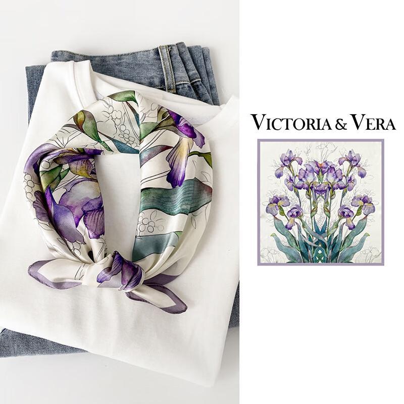 VICTORIA&VERA Mulberry Silk Ink Print Scarf