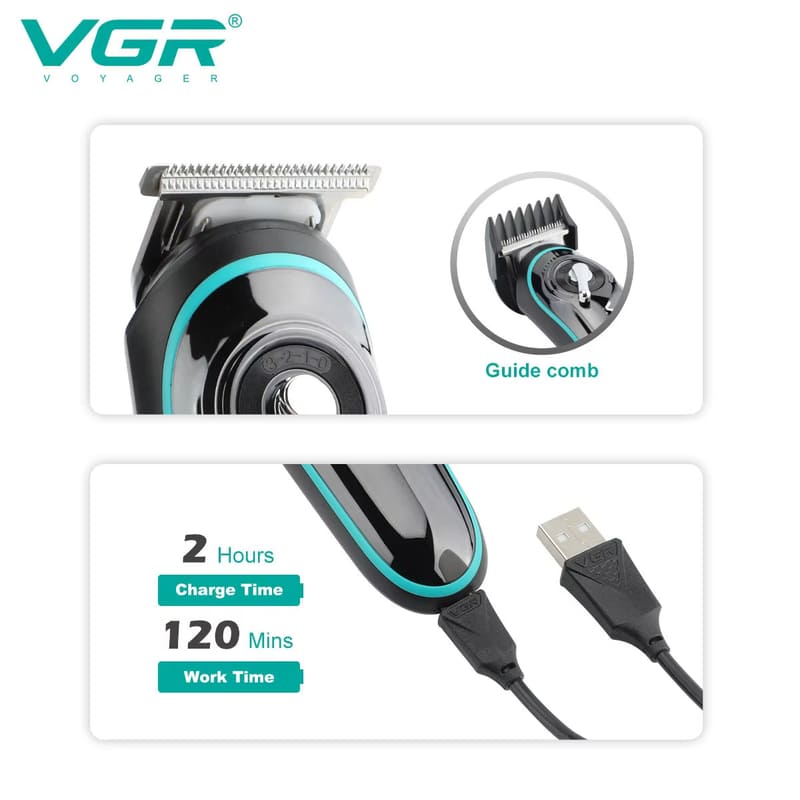 Nuevo Cortapelos Eléctrico VGR V-075 Pantalla Digital LCD Salón de Peluquería Cabeza de Aceite Hoja Afilada Recargable Doble Propósito Cortapelos Eléctrico para Hombre Rasuradora