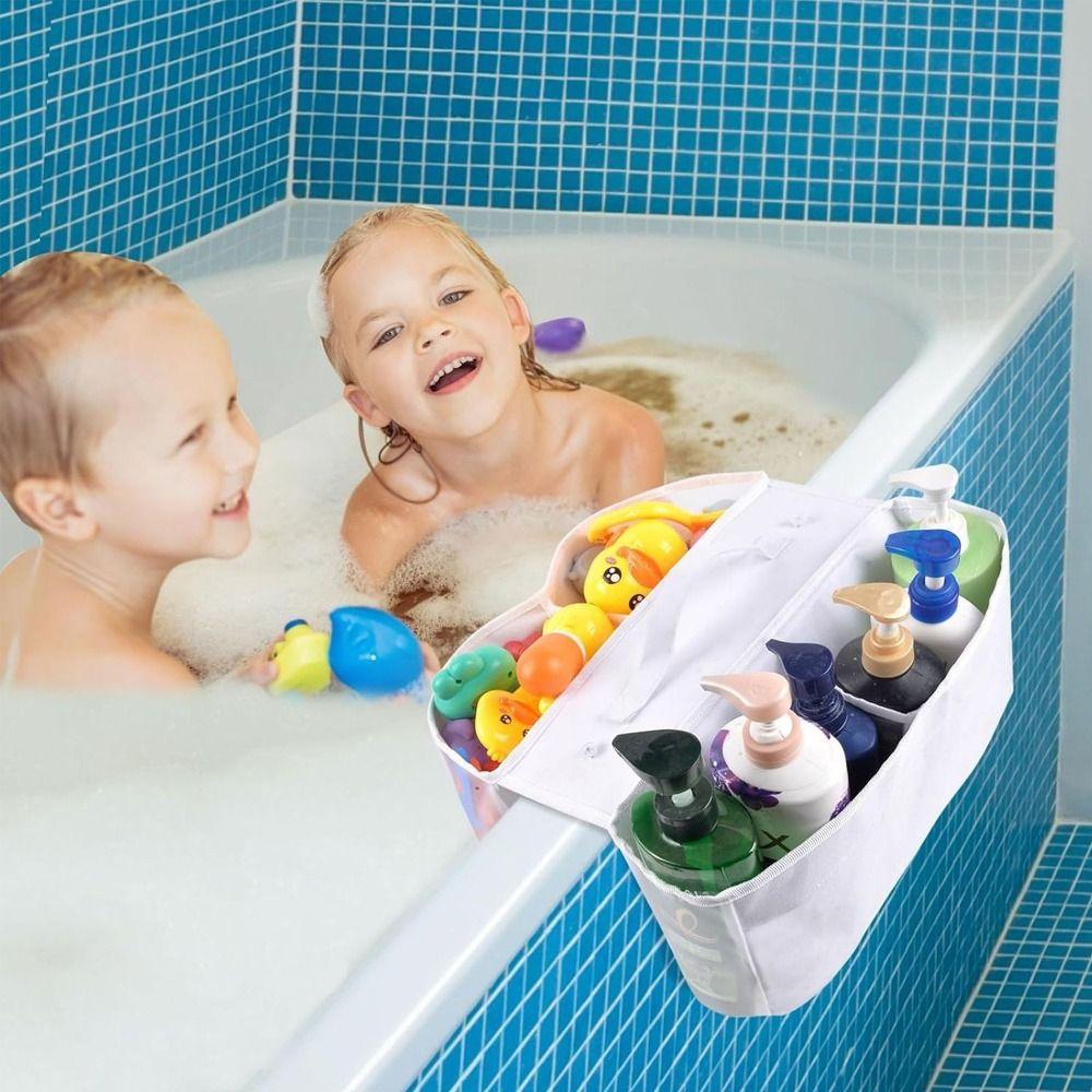 Large Capacity Baby Bath Toy Storage Mesh Design Multi-compartment Bathtub Plaything Organizer Quick Dry Easy Sorting
