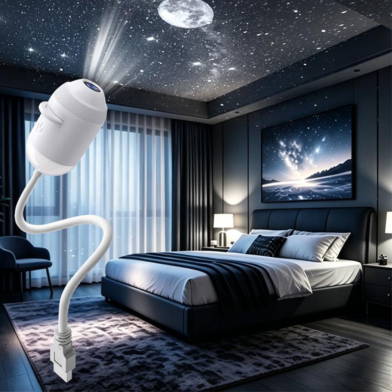 2-in-1 Hd Starry Dynamic Night Light Projector 5d Holographic 360° Adjustable Hd Galaxy and Ocean Projector for Bedroom Ceiling