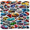 50 Cool Racing Stickers Shrimp Skin Shein Cartoon Trendy Toys Personalized DIY Supercar Racing Graffiti Stickers
