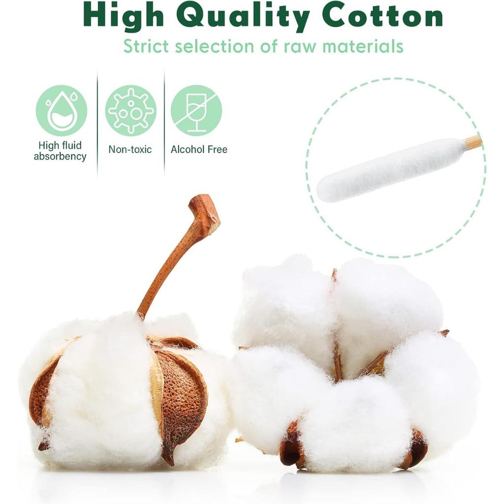 Eyxformula Dog Ear Cleaning Swabs Professional 12cm/4.72 Inch Bamboo Sticks Long Cotton Swabs with Extra Long Cotton Solution for Dog Ear Cleaning