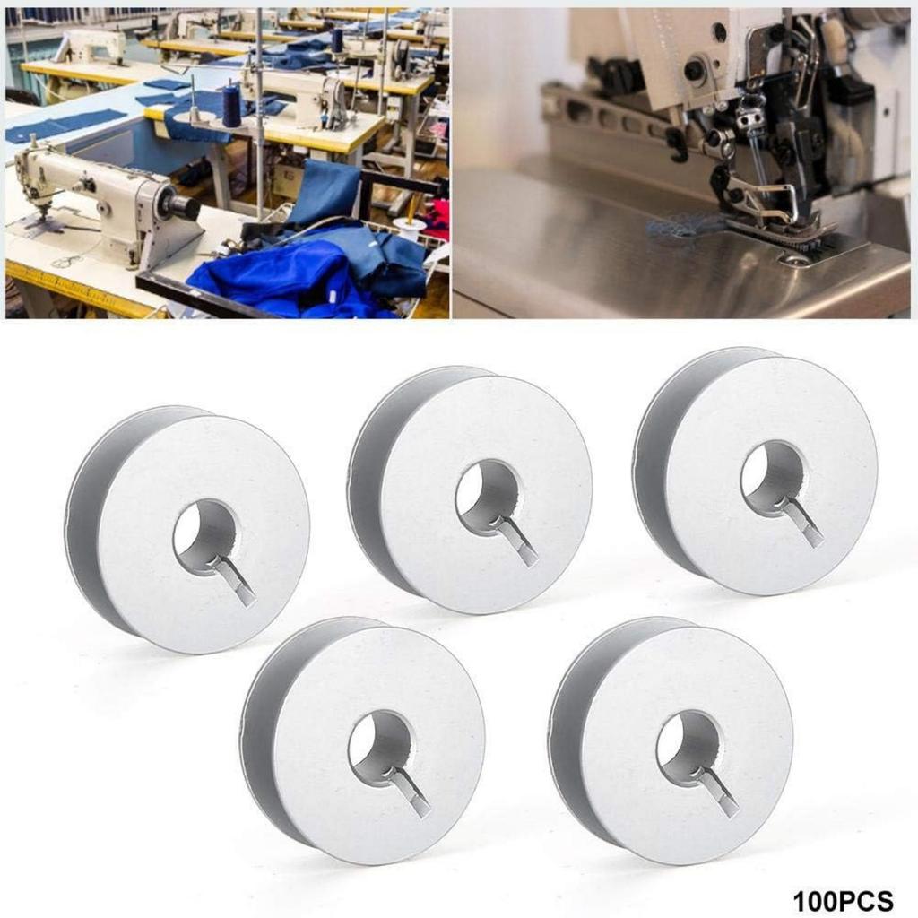 100Pieces Aluminum Bobbins Sewing Machine Coil Roller Sewing Machine Tailoring Part for Industrial Sewing Machines