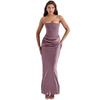 Strapless Sexy Pleated Solid Color Dress Tube Top Sexy Pleated Dress