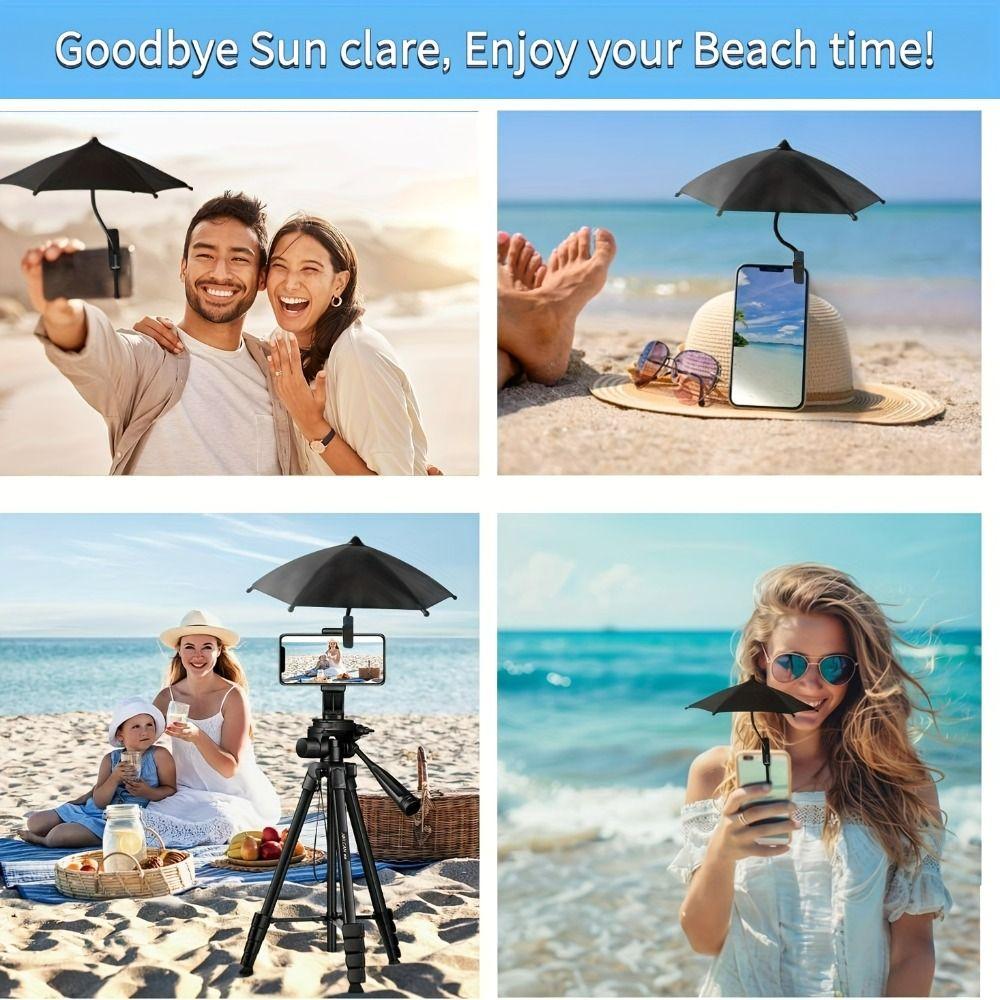 Bending Design Cell Phone Umbrella Anti-glare Phone Sun Shield  Shelter From Rain