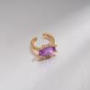European-American Luxury Diamond Oval Open Ring – Geometric Dopamine Sweet Food Design, High-End Niche Jewelry.