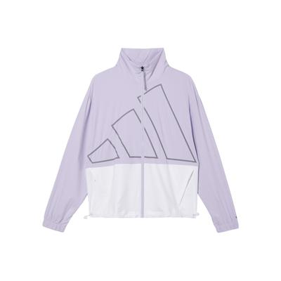 Jachetă Sport Vintage cu Guler Înalt, Bloc de Culoare, Imprimeu Logo, Casual, pentru Antrenament, Femei, Jachetă Mov-Deschis GL5620