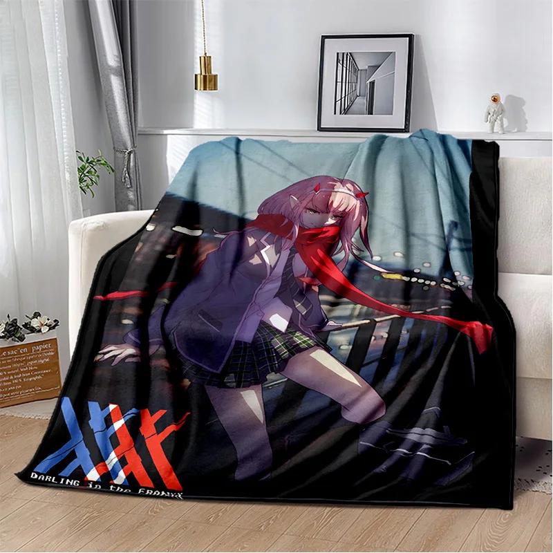 3D Sexy Girl Zero Two DARLING In FRANXX Soft Plush Blanket,Flannel Blanket Throw Blanket for Living Room Bedroom Bed Sofa Picnic