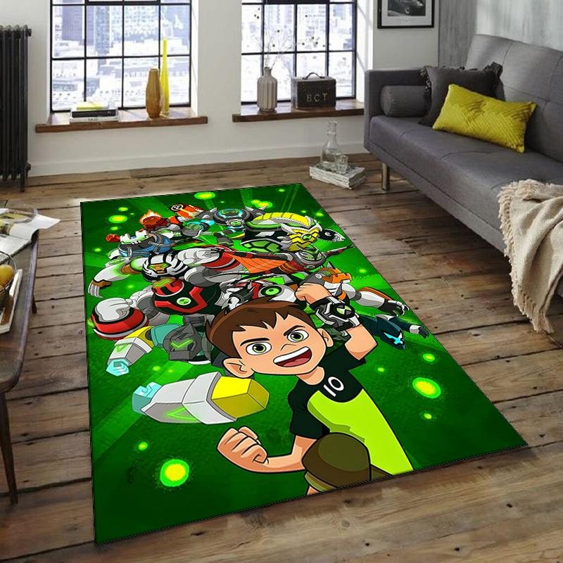 1pc Ben10 Design Area Rug - Non-Slip, Soft & Cozy Floor Mat for Living Room, Bedroom, Office - Indoor/Outdoor Decorative Carpet