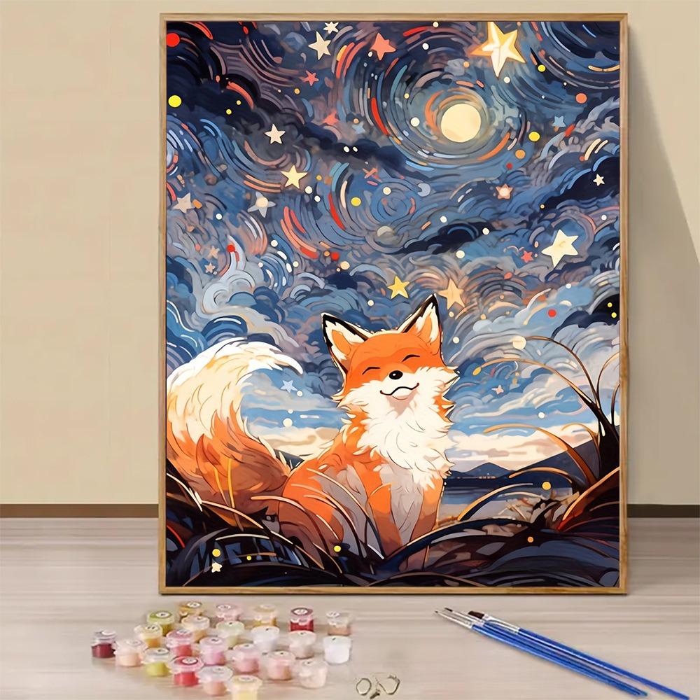Modern 16x20 Inch Frameless Adult Paint-by-Number Kit Poppy Flower Canvas Painting Set with Brushes and Acrylic Paints