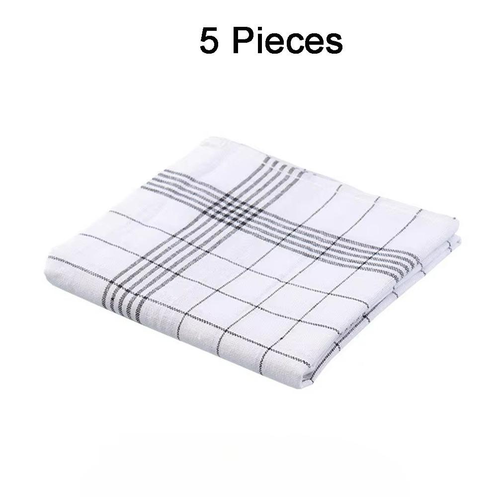 5PCS Reusable Plaid Dish Towel Quick Drying Checkered Kitchen Towels  Washing Dishes
