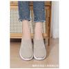 Women's Plus Size Half Slippers, Flying Woven Shallow Mouth Slip On Shoes, Breathable Casual Daily Ladies Flats