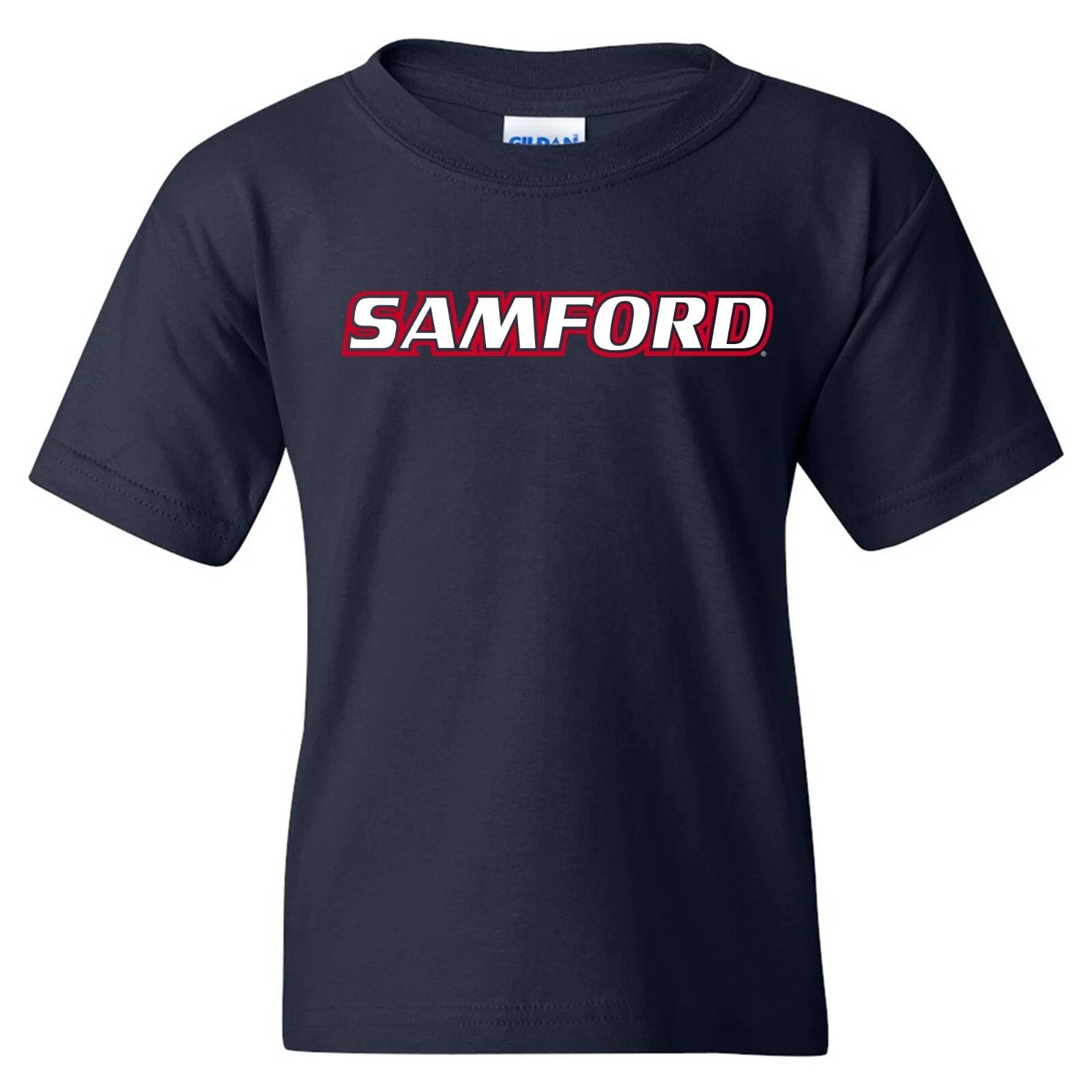 Samford University Bulldogs Basic Block Youth T-Shirt - Navy L