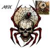 Unique Dark Atmosphere Props Halloween Wind Chime Skull Spider Suncatcher, Double Side Printed Acrylic Window Gift for Gothic Lovers Ornament, Outdoor