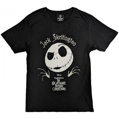 Nightmare Before Christmas Camiseta adulta unissex Jack Skellington Head de algodão embelezada