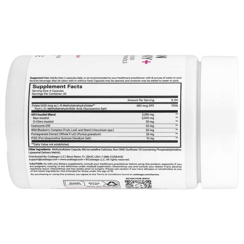 Codeage PQQ Ovarian Harmony+, 120 Veggie-Kapseln