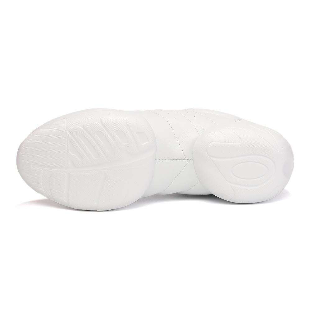 Female Adult Jazz Dance Shoes Square Dance White Leather Sports Shoes for Women Casual Running Shoes Outdoor