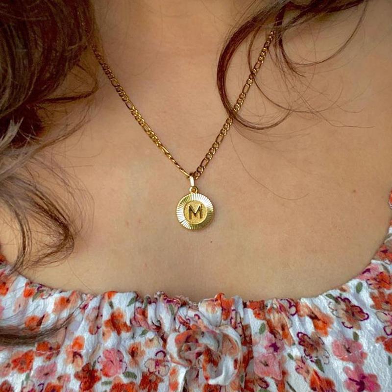 

Уникальная начальная буква A-Z кулон колье-чокер из нержавеющей стали Figaro Rolo Box панцирные цепи для женщин и мужчин ювелирные изделия 18 дюймов