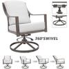 EXPRESSIONS 5-Piece Outdoor Patio Dining Set, 4pcs Patio Swivel Rocking Chairs and 38’’ Round Table with 1.65’’ Umbrella Hole