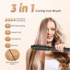 3-in-1 Hot Air Styler Ionic PTC Heating Hair Straightener & Curler, 360 Degree Swivel Cord Travel Hot Styling Brush for Women