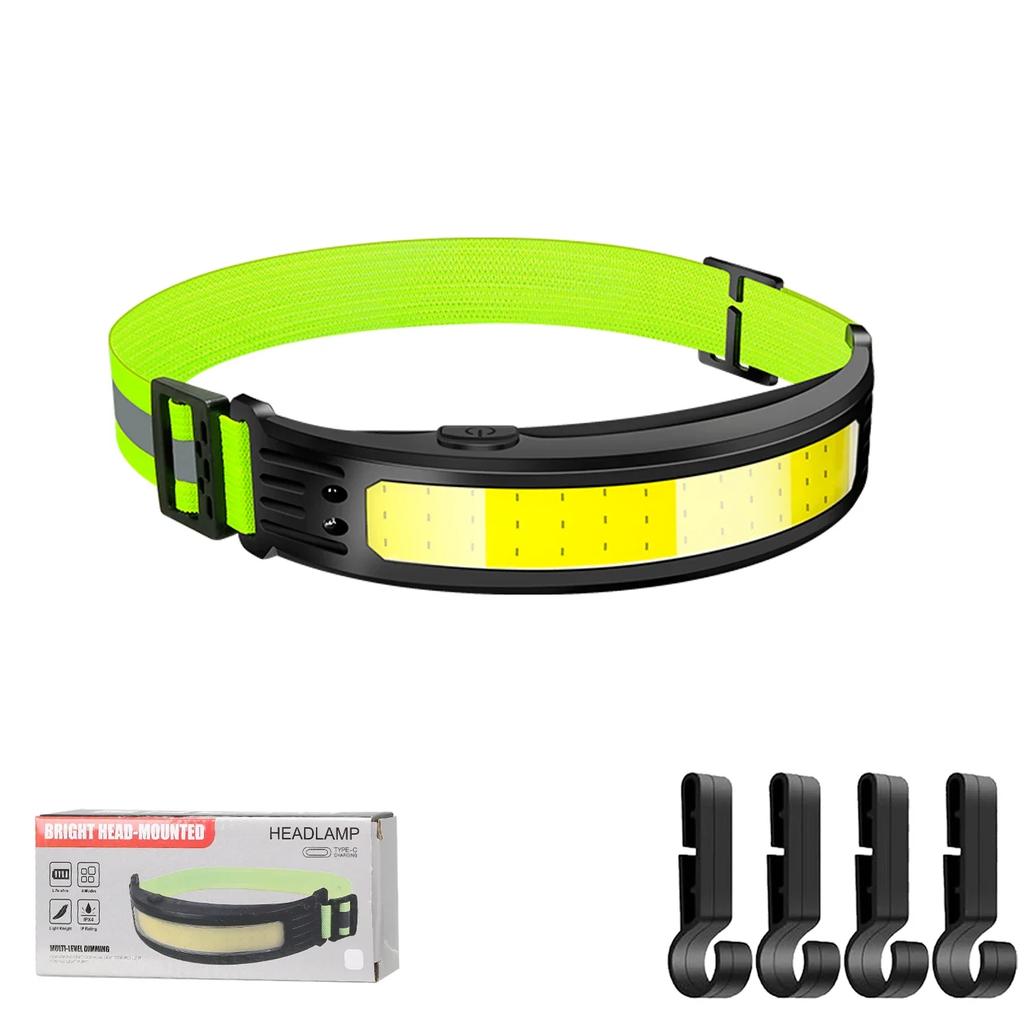 Induction LED COB Headlamp USB Rechargeable Waterproof Search Light Head Flashlight 6 Lighting Modes for Camping Fishing Hiking