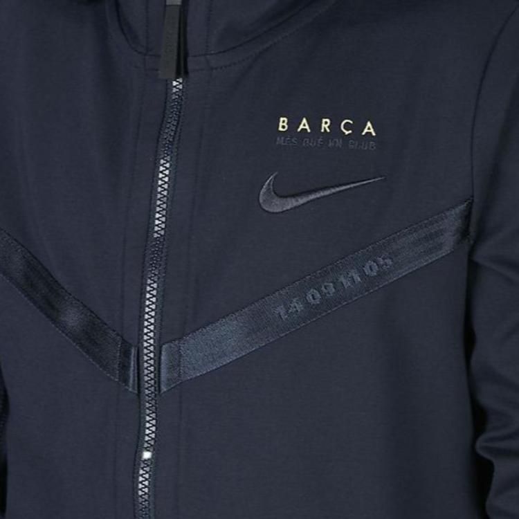 Nike Logo Embroidered Casual Sports Hoodie Jacket Kids jackets Navy-Blue CN6958-475