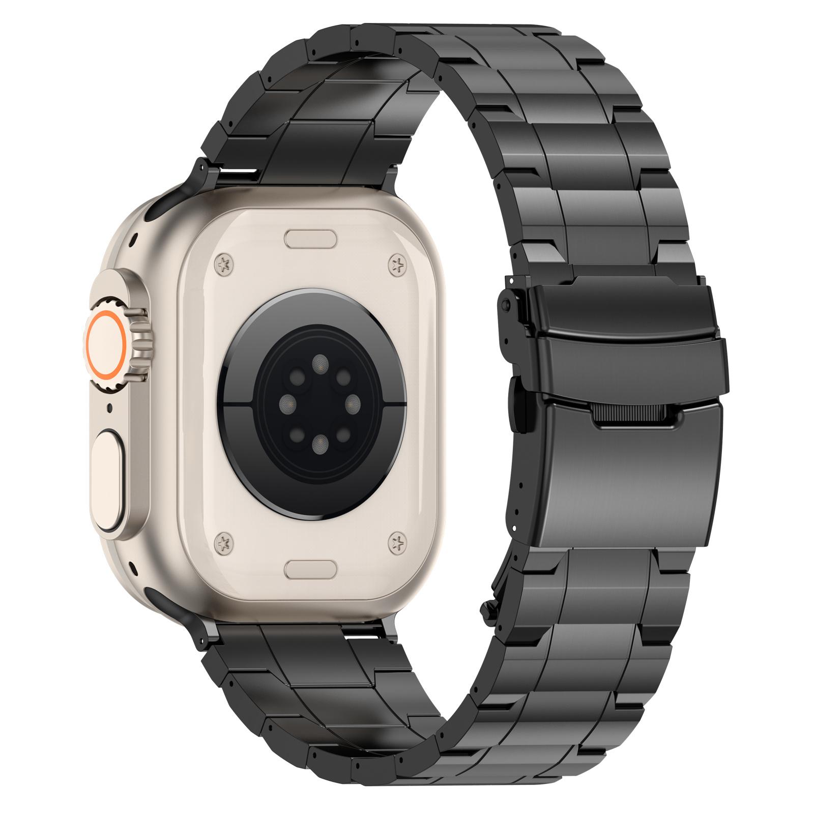 

Для Apple Watch 10 46мм/Ultra 2/Ultra 49мм/9 8 7 45мм/SE (2023) SE (2022) SE 6 5 4 44мм/3 2 1 42мм Ремінець для годинника з титанової сталі Black