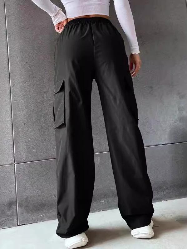 Damen High Waist Wide Leg Cargohose - Atmungsaktiv Retro-Stil, Vielseitige Activewear
