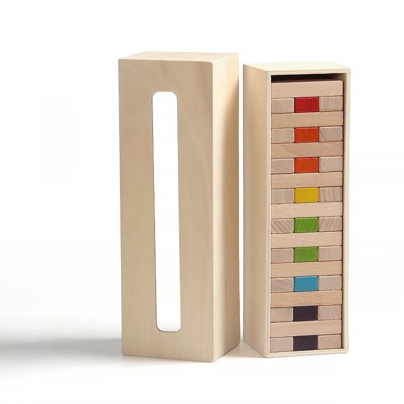 Wooden Stacking Blocks For Kids With Eco Friendly Water Based Paints For Developmental Play