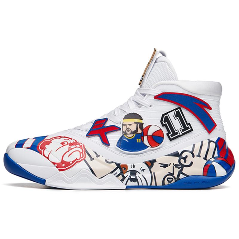 

Anta KT6 KT Cushioning Anti-Slip And Wear-Resistant High-Top Basketball Shoes White Blue Red Claw Box Sneakers 112211108-2(S-BOX) 41