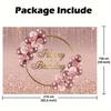 Rose Gold Happy Birthday Background Pink Rose Gold Flower Balloon Rose Gold Scattered Photography Background