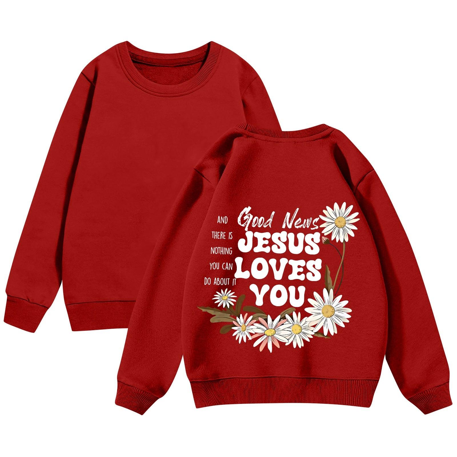 

Детская толстовка с капюшоном для мальчиков и девочек, модная толстовка с длинными рукавами и принтом 160 красный