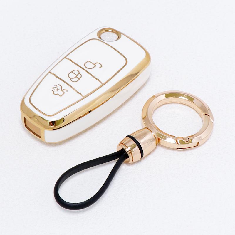 For Ford Mondeo Focus 3 Mk3 Kuga Fiesta Escape Ecosport Tpu Remote Car Key Case Cover Keyless Auto Shell Fob Holder Accessories