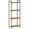 Bathroom shelf 4-level narrow freestanding storage shelf bamboo 1.5 x 21.5 x 106 cm natural wood effect