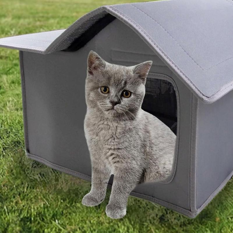 Foldable Cave Shelter for Pet Cooling, Enclosed House for Outdoor Bed Stray Animal Portable Cover for Bedroom Use Daily Home