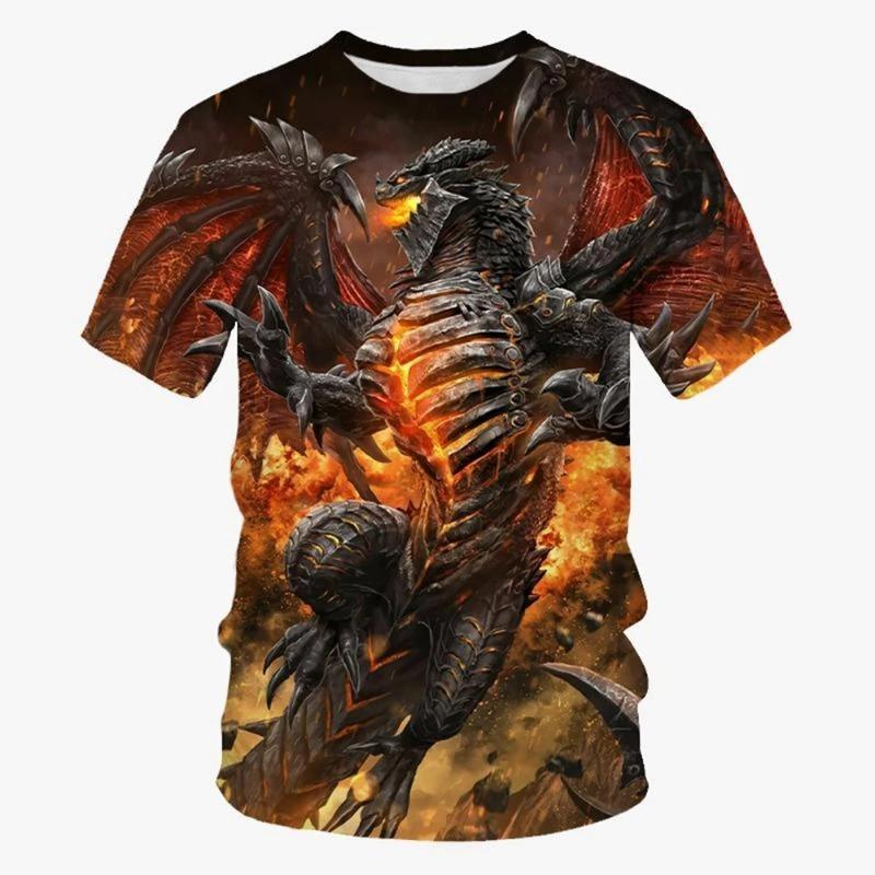 New Fashion Summer Men's 3D Printed Pattern Lion Design Top Men's Leisure Harajuku Plus Size Short Sleeved T-shirt